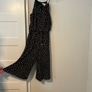 Black capri-length jumpsuit, size 14